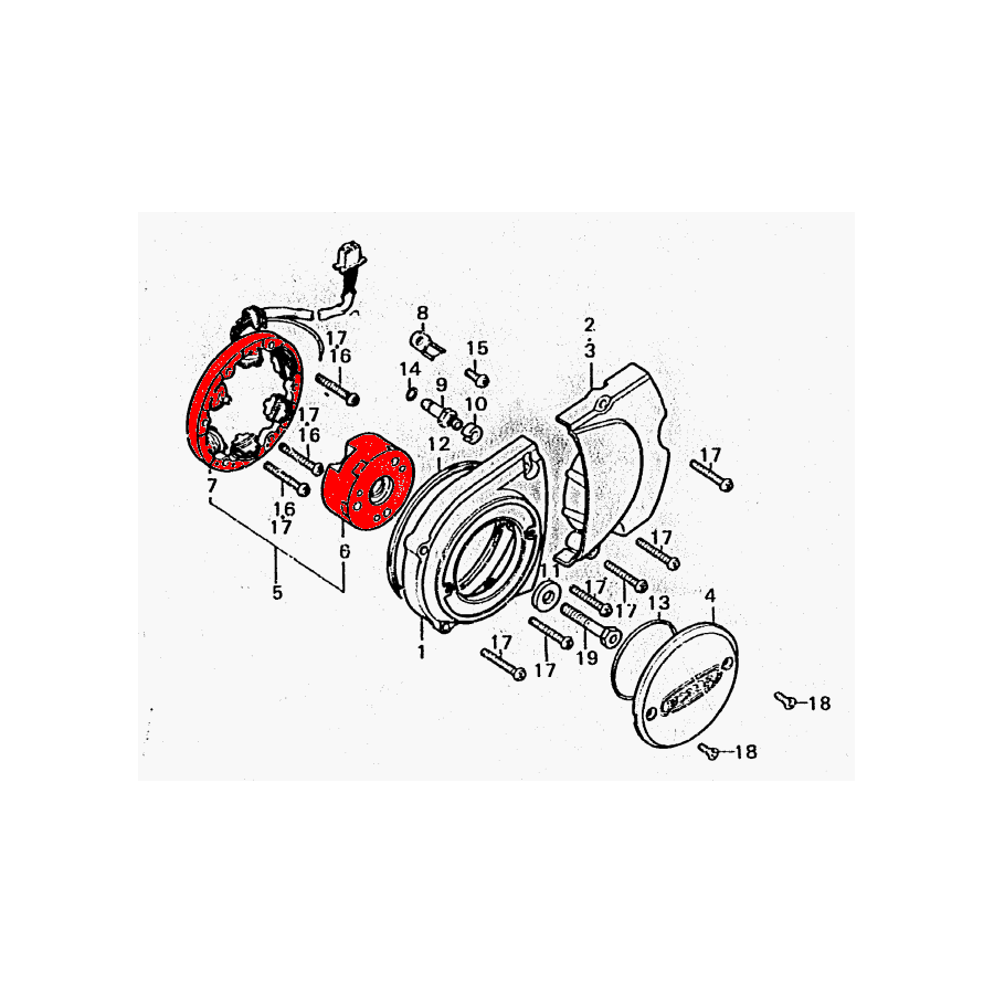 Alternateur - Generateur Assemblé - 6V - stator + rotor 31100-324-013