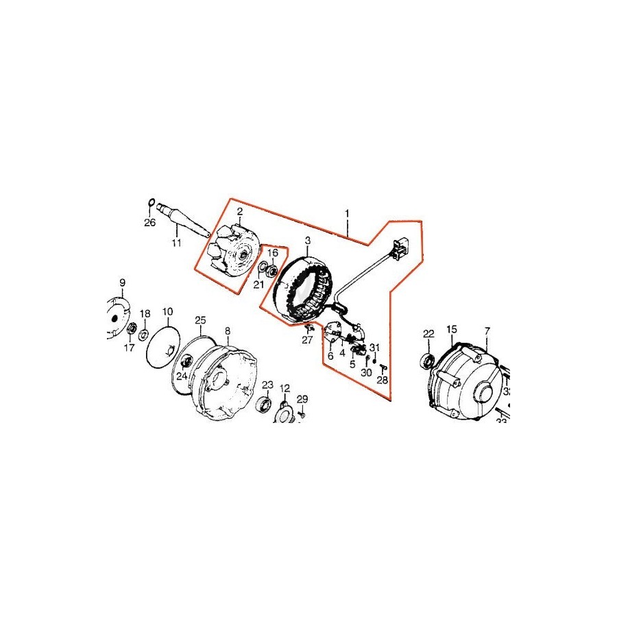 Alternateur - Rotor + Stator - CBX1000 31100-MA2-015