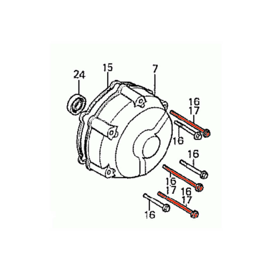 Carter Alternateur - Vis - M6x90 - CBX1000 - Honda 96000-060-900