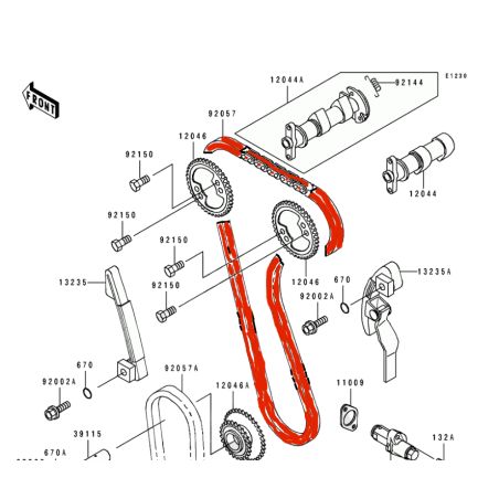 Service Moto Pieces|Distribution - Chaine - (x1) - 88RH2015 - 94 maillons - 92057-1361|1994 - KLX650 C|48,50 €