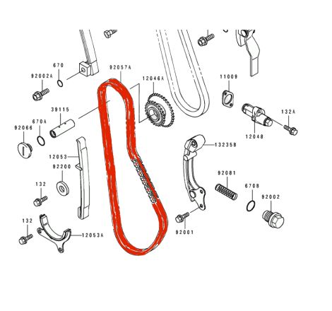 Service Moto Pieces|Distribution - Chaine - (x1) - 88RH2015 - 94 maillons - 92057-1361|1994 - KLX650 C|48,50 €