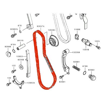 Service Moto Pieces|Distribution - Chaine - (x1) - 88RH2010 - 82 maillons - 92057-1362|1994 - KLX650 C|40,00 €