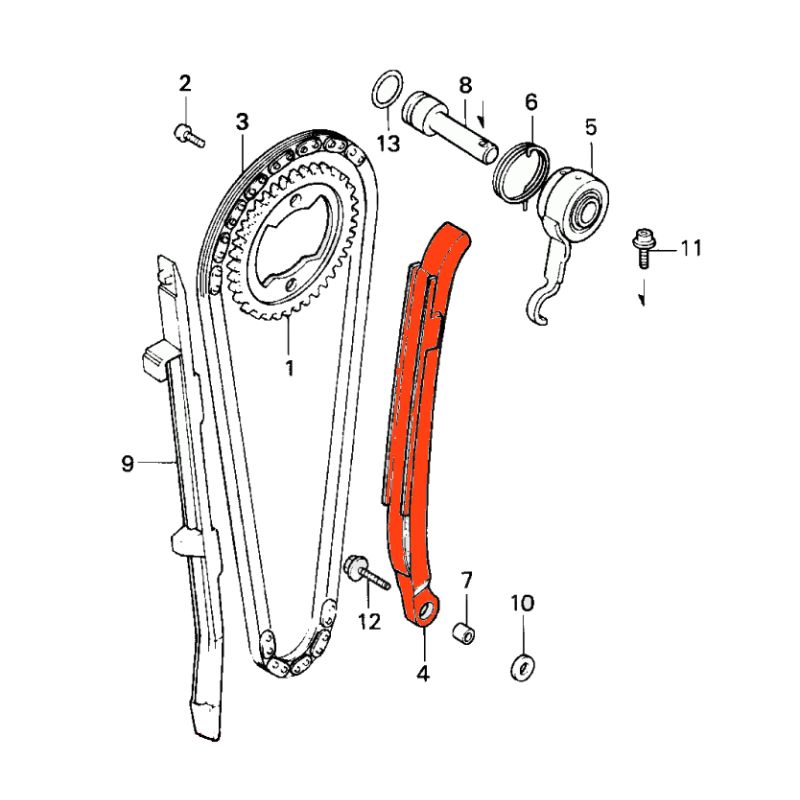 Service Moto Pieces|Distribution - Tendeur de Chaine - NX650 (88-89) - XR600|chaine|68,80 €