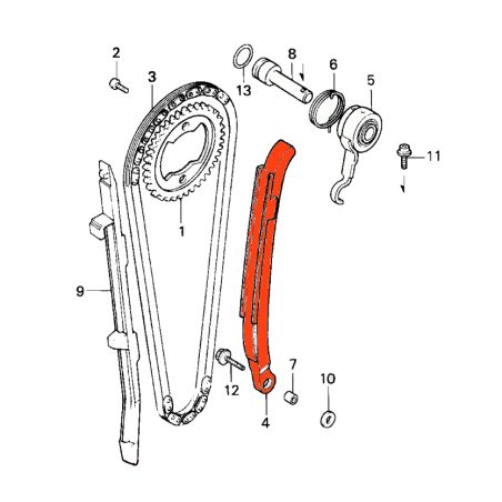 Service Moto Pieces|Distribution - Tendeur de Chaine - NX650 (88-89) - XR600|chaine|68,80 €