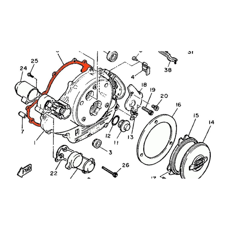 Moteur - Alternateur - Carter Gauche - Joint - XV750 - XV1000 - XV1...