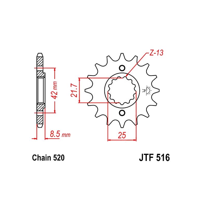 Service Moto Pieces|Transmission - Pignon - 15 dents : KR1-250|Chaine 428|24,90 €