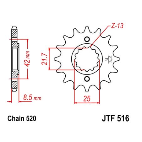 Service Moto Pieces|Transmission - Pignon - 15 dents : KR1-250|Chaine 428|24,90 €