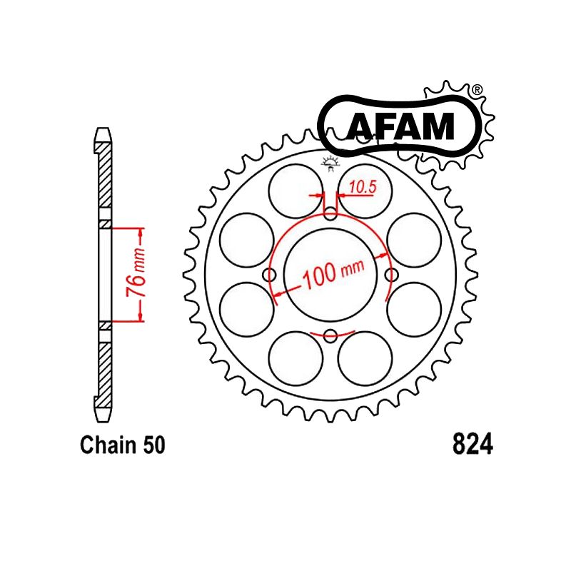 Service Moto Pieces|Transmission - Couronne - JTR530 - 824 - 47 dents|Chaine 428|24,90 €