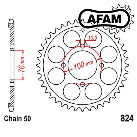 Service Moto Pieces|Transmission - Couronne - JTR530 - 824 - 47 dents|Chaine 428|24,90 €