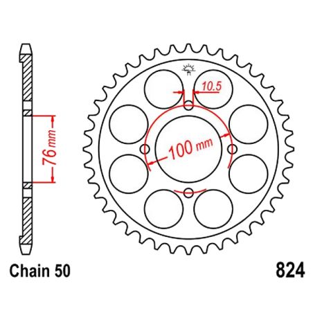 Service Moto Pieces|Transmission - Couronne - JTR530 - 824 - 40 dents|Chaine 428|45,90 €