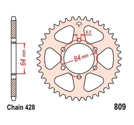 Service Moto Pieces|Transmission - Couronne - JTR530 - 824 - 47 dents|Chaine 428|24,90 €