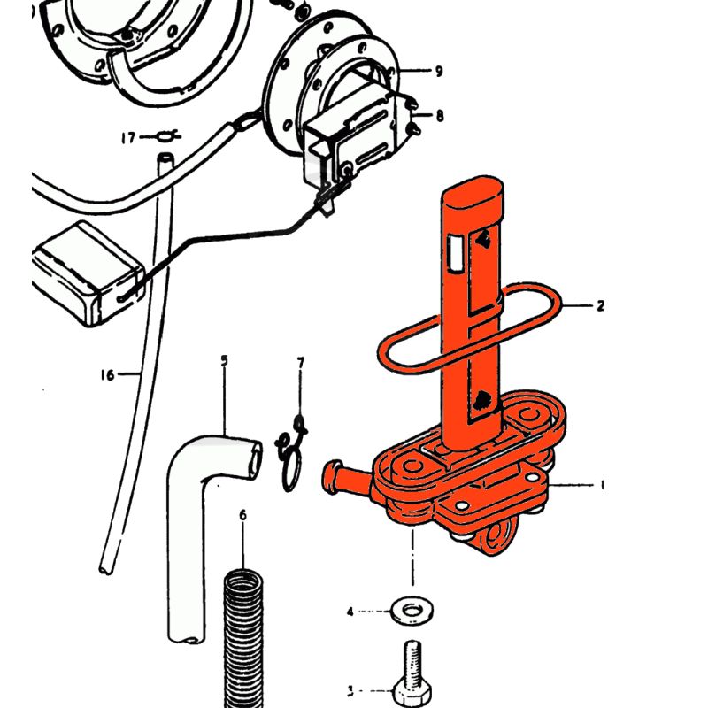 Service Moto Pieces|Robinet - reservoir - essence - 44300-47200 - 44300-47270 - GS/GSX - 550-750-850-1000-1100|04 - robinet|70,20 €