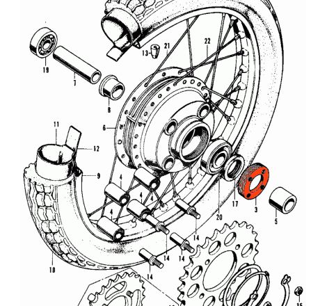 Service Moto Pieces|Ecrou de roue - Cache poussière de roulement - coté frein|Roue - Arriere|39,90 €