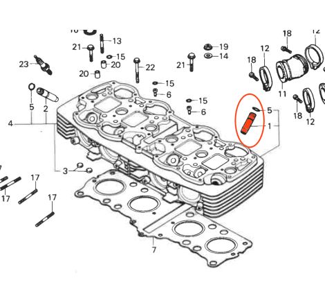 Moteur - Guide de Soupape, Admission / Echappement- CB750 four F2 - 12021-410-300