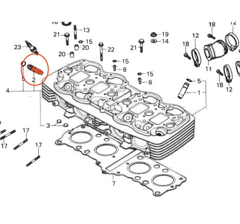 Moteur - Guide de Soupape - ECHAPPEMENT - CB 750 Four K0 à K7 / F1