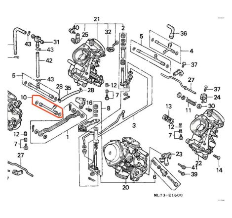 Service Moto Pieces|Carburateur - Té de liaison - (x1) - VF1000F - VT750 - VFR750 ...- ....|Raccord - Joint de liaison|45,90 €