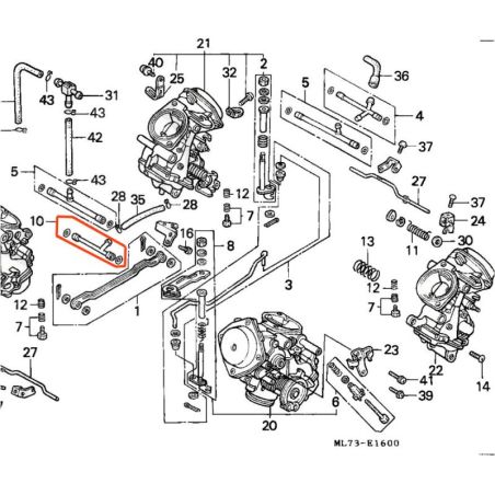 Carburateur - Té de liaison - (x1) - VF1000F - VT750 - VFR750 ...- ....