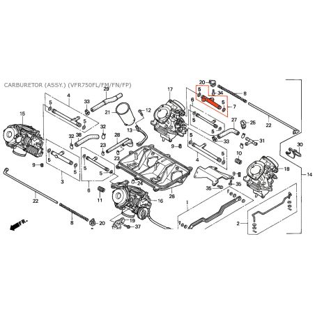 Service Moto Pieces|Carburateur - Tube de liaison - VFR750, (RC30, RC36)|Raccord - Joint de liaison|79,90 €