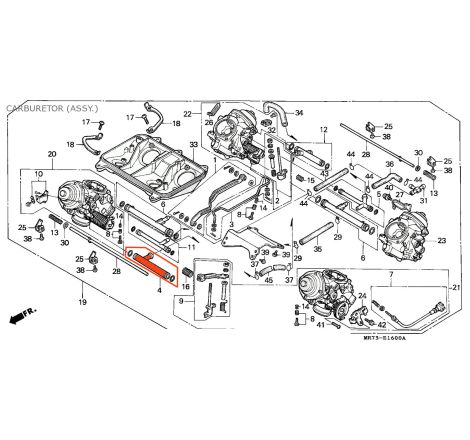 Service Moto Pieces|Carburateur - Raccord de liaison en T - VFR750 (rc30, rc36)|Raccord - Joint de liaison|62,40 €