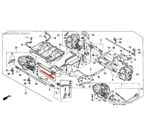 Service Moto Pieces|Carburateur - Té de liaison - (x1) - VF1000F - VT750 - VFR750 ...- ....|Raccord - Joint de liaison|45,90 €