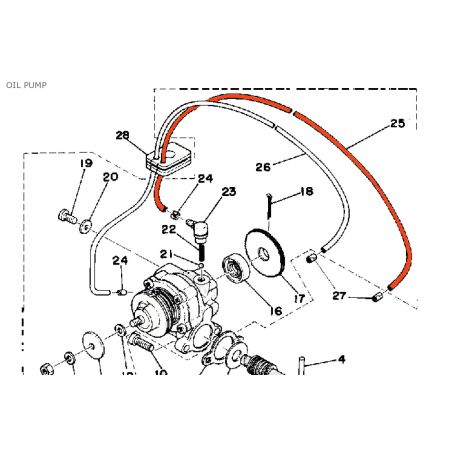 Service Moto Pieces|Pompe a huile : Durite d'huile - Tuyau d'huile - 904-45050-34 - RD125 (1E7)|Reservoir - robinet|7,20 €