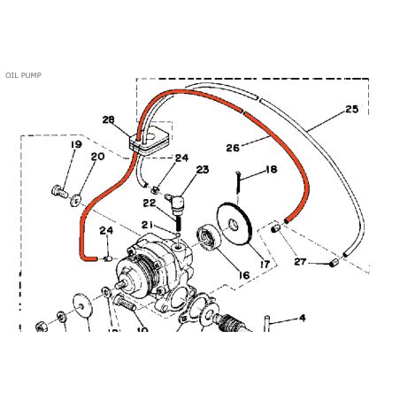 Service Moto Pieces|Pompe a huile : Durite d'huile - Tuyau d'huile - 904-45052-17 - RD125|Reservoir - robinet|23,90 €