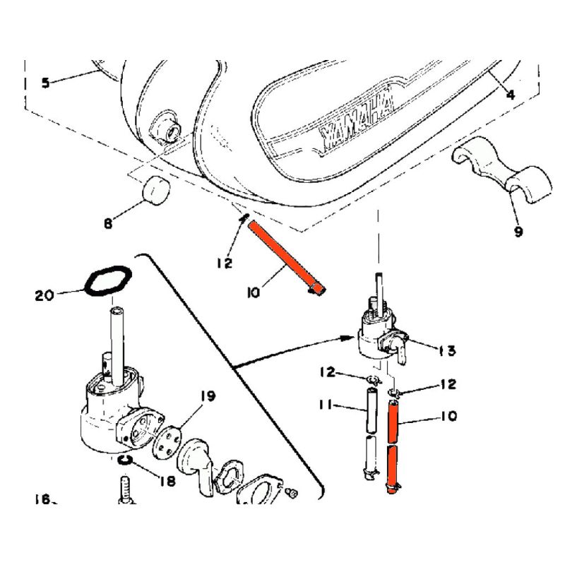 Service Moto Pieces|Robinet - Tuyau essence - 904-45090-83 - RD125|Reservoir - robinet|3,98 €