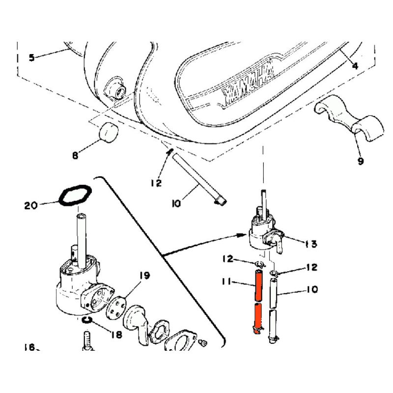 Service Moto Pieces|Robinet - Tuyau essence - 904-45090-78 - RD125|Reservoir - robinet|12,42 €