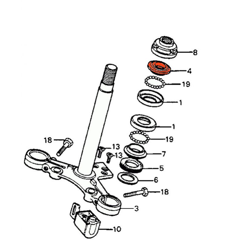 Service Moto Pieces|Direction - Bague conique superieure de roulement - |Direction - Roulement|26,60 €