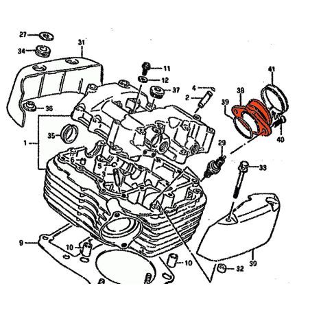 Service Moto Pieces|Moteur - Pipe admission - ARRIERE - 13102-38B01 - VS1400 - Intruder|Pipe Admission|49,90 €