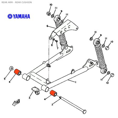 Service Moto Pieces|Bras oscillant - Silent-bloc, DT 50, 80, GT80 .... - 102-22123-00|Amortisseur|22,00 €