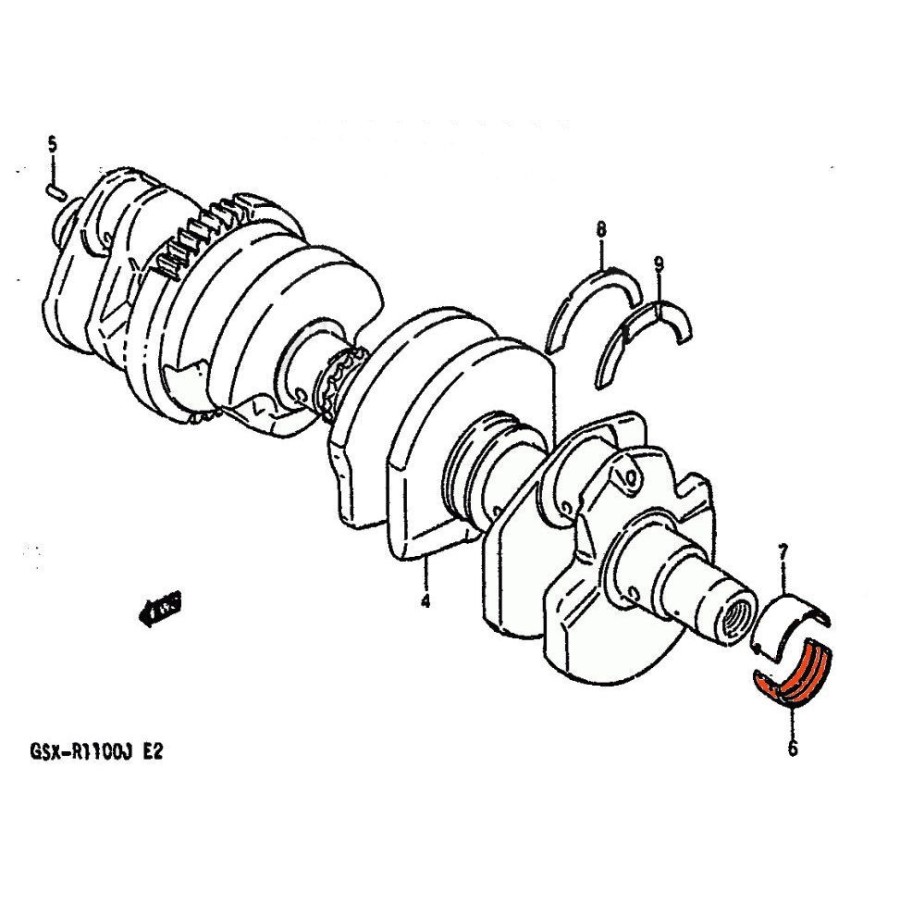 Moteur - Vilebrequin - 1/2 coussinet Inf. "D" - 12229-06B00-0D0 261...