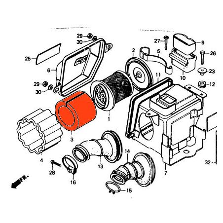 Service Moto Pieces|Filtre a air - CG125 - 1 Cyl. - 17213-397-003|Filtre a Air|20,50 €