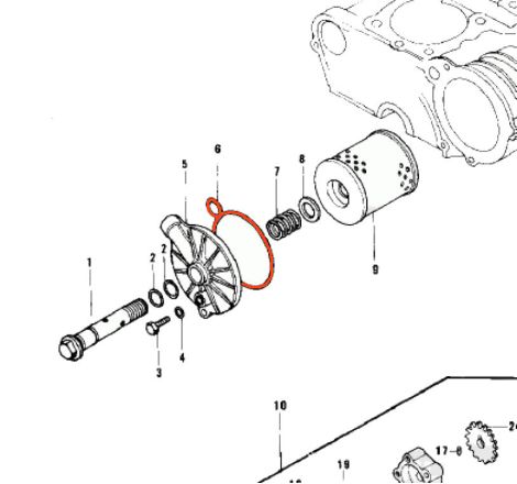 Service Moto Pieces|Moteur - Pompe a huile - Circlips - CB250 - CB350K|Produit -999 - Plus disponible|21,00 €