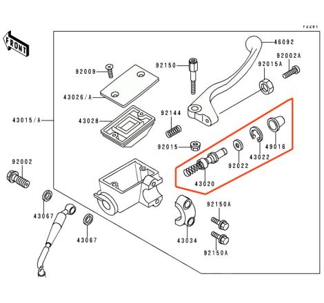 Service Moto Pieces|Maitre Cylindre Avant - Kit reparation - KX 80, 100,25,250,500, KDX 200, 250|Maitre cylindre Avant|25,90 €