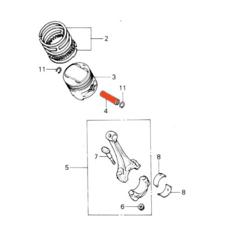 Moteur - Axe de Piston - ø 15 x53mm 13111-300-000