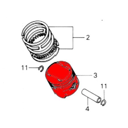 Moteur - Piston origine (+1.00) - CB360G 13105-369-000