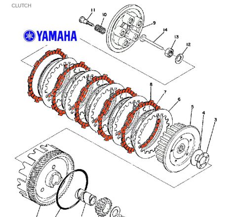 Moteur - Embrayage - Disque garni (x5) - RD125DX - 307-16321-01