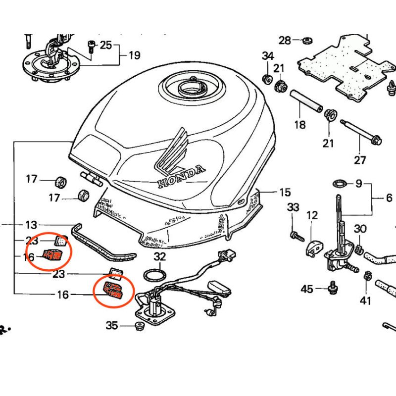 Service Moto Pieces|Reservoir - Joint tampon de reservoir (x1) - VFR750, CBR600|HONDA|9,80 €