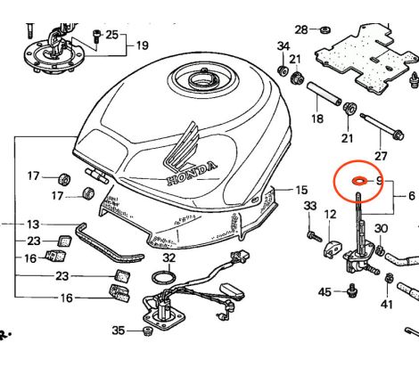 Reservoir - joint de robinet - VFR750, CBR600