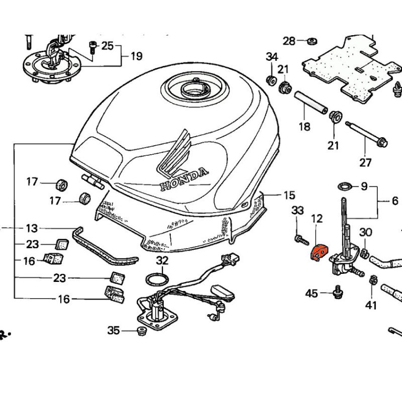 Service Moto Pieces|Reservoir - Levier de robinet ON/OFF - VFR750|1997 - VFR750 F - (RC36/2)|15,60 €