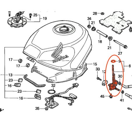 Service Moto Pieces|Reservoir - robinet - VFR750|1994 - VFR750 R|150,00 €