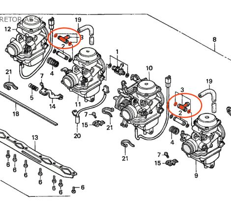 Service Moto Pieces|Carburateur - Raccord, Te de liaison - CB750 SF - sevenfifty - (RC42) - 1992-2003|Raccord - Joint de liaison|15,80 €