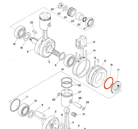 Moteur - Joint torique - 93210-48045 - RD125DX - 