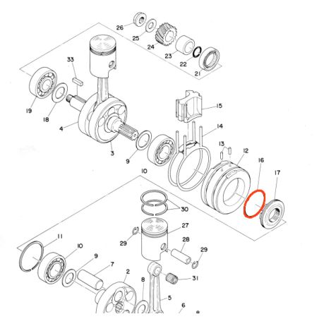 Moteur - Joint torique - 93210-48045 - RD125DX - 