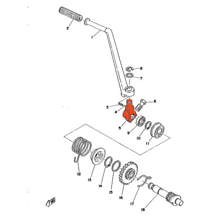 Service Moto Pieces|Demarrage - Kick - Rotule - 337-15621-00 - RD125DX -  RD50M|Kick|84,00 €