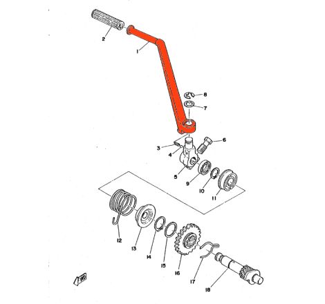 Service Moto Pieces|Demarrage - Kick - ref : 278-15611-00 - RD125 - 250 - ... XS500 - ...|Kick|70,00 €