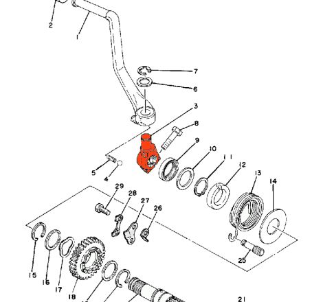 Service Moto Pieces|Demarrage - Kick - rotule - 583-15621-00 - 278-15621-00 - RD125 - 250 - ... XS500 - ...|Repose Pied, Kick, Pedale, ...|144,00 €