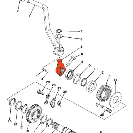 Demarrage - Kick - rotule - 583-15621-00 - RD125 - 250 - ... XS500 - ...