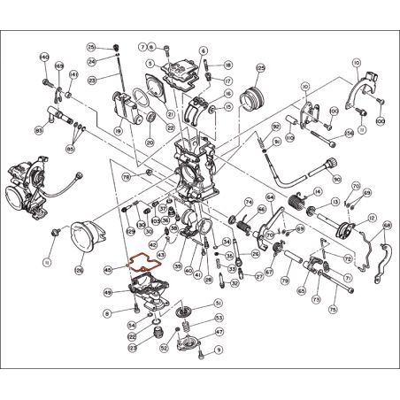 Service Moto Pieces|Carburateur FCR - 021-055 - Joint de cuve - 1202-846-6000|FCR - 4 Carbu - 41 mm - (horizontal)|9,90 €